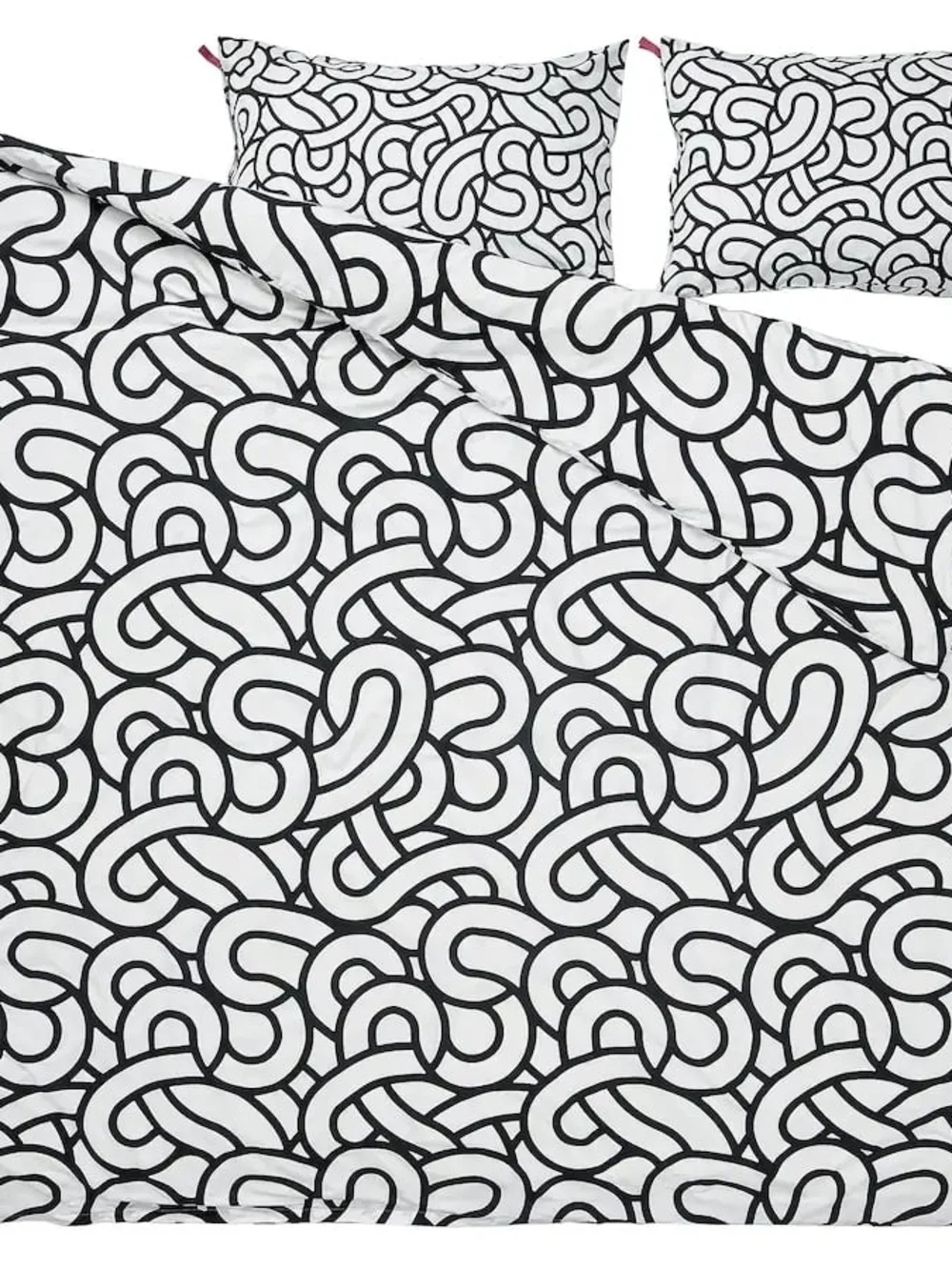 IKEA SÖTRÖNN SOTRONN King Duvet Cover & Pillowcases Set White Black Pattern